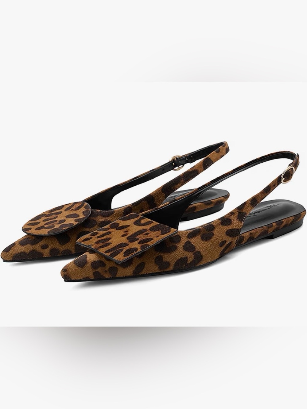 NIB Vertundy Leopard Print Slingback Pointed Flats - Brown Sz 10